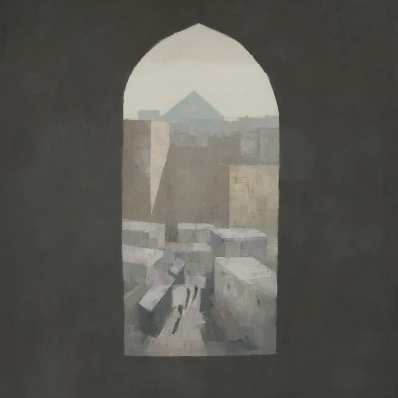 Fez tannery, a Moroccan cityscape painting by artist Stephen Mitchell