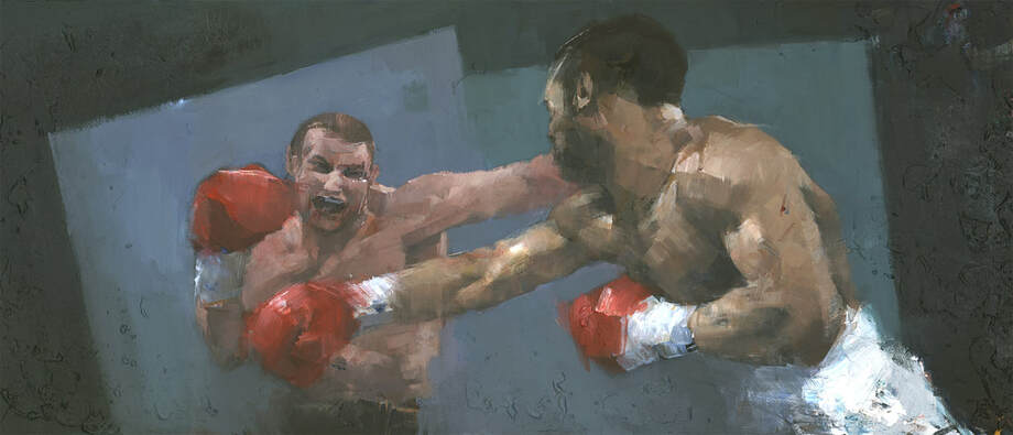 Contemporary boxing painting by Stephen Mitchell