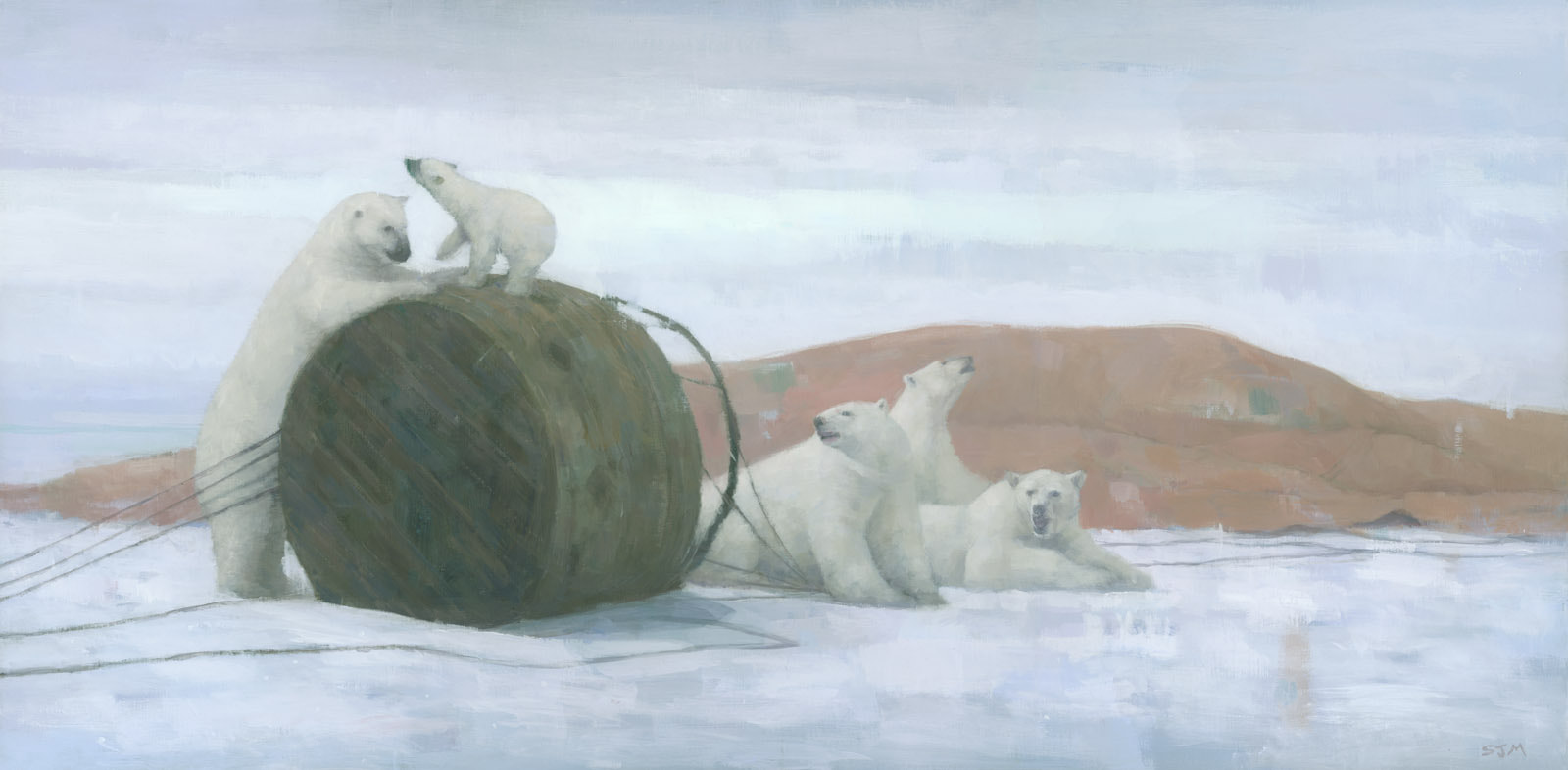 Symbolic polar bear painting by artist Stephen Mitchell